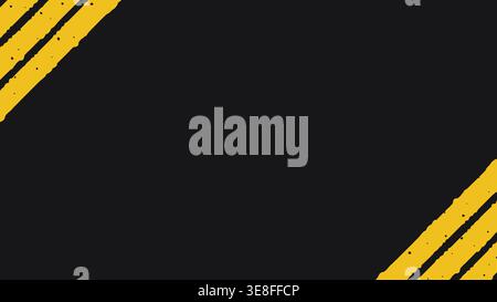 grunge black and yellow horizontal background with some copy space for text. Stock Vector