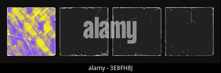 Vintage paper frame overlay old worn edge grunge texture collection. Stock Vector