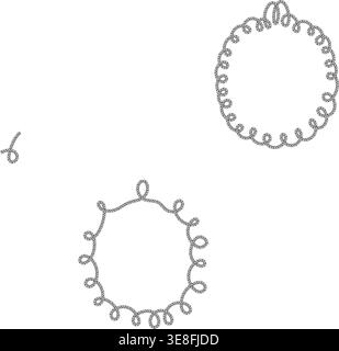 Nautical rope borders set and frames in classic sailor style vector illustration. Stock Vector