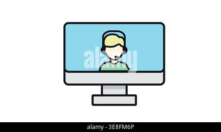 Customer support and call center icon Stock Vector