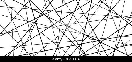 Straight random chaotic geometric lines form striking abstract vector pattern. Stock Vector