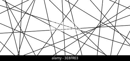 Straight random chaotic geometric lines form striking abstract vector pattern. Stock Vector