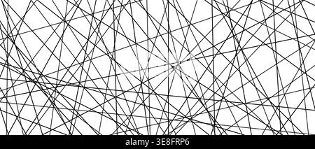 Straight random chaotic geometric lines form striking abstract vector pattern with irregular angles chaotic arrangement Stock Vector