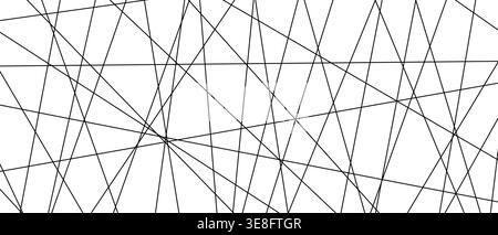 Straight random chaotic geometric lines form striking abstract vector pattern. Stock Vector