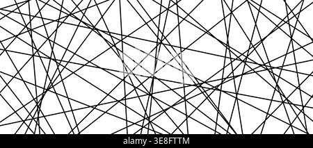 Straight random chaotic geometric lines form striking abstract vector pattern. Stock Vector