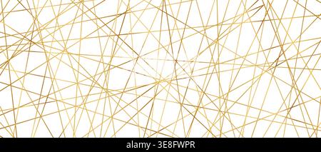 Modern abstract pattern with straight golden lines creating seamless geometric background texture vector illustration. Stock Vector
