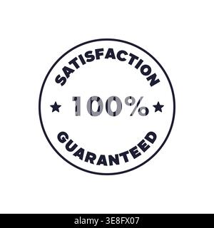 Minimal Guarantee Badge for Satisfaction 100 Percent Ecommerce Icon Flat Style Vector Illustration Stock Vector