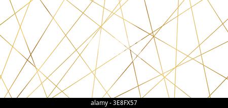 Modern abstract pattern with straight golden lines creating seamless geometric background texture vector illustration. Stock Vector