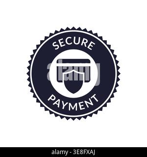 Secure Payment Badge with Shield and Padlock Icon Vector Illustration Stock Vector