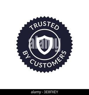 Trusted by Customers Shield Emblem with Clean Circular Layout Vector Illustration Stock Vector