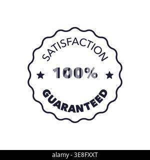 Satisfaction Guaranteed Badge with 100 Percent Guarantee in Classic Vector Illustration Stock Vector