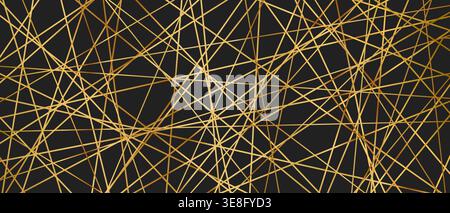 Straight random chaotic geometric lines form striking abstract vector pattern. Stock Vector