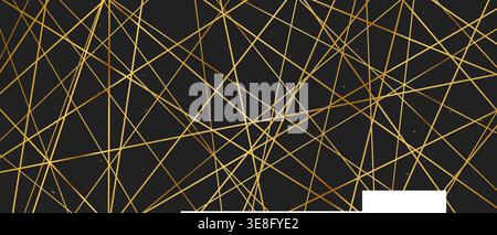 Straight random chaotic geometric lines form striking abstract vector pattern. Stock Vector