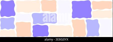 Organic wavy rectangle border with fluid edges vector illustration set. Stock Vector