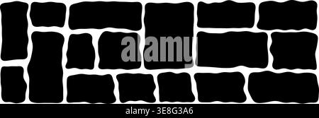Wavy organic frame shape set with irregular edges, perfect for creative text layouts vector illustration. Stock Vector