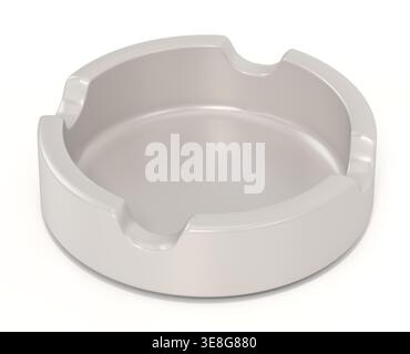 Ashtray isolated on white background. 3D illustration. Stock Photo
