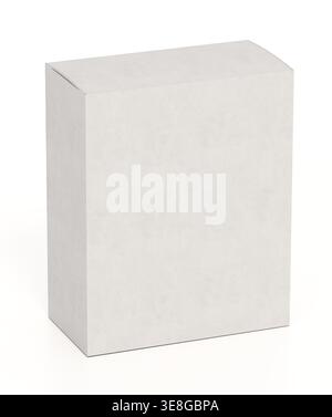Blank box isolated on white background. 3D illustration. Stock Photo