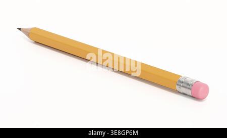 Pencil isolated on white background. 3D illustration. Stock Photo