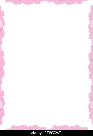 Spring greeting vector design with cartoon flowers bloom. Floral border. Garden plants - cherry blossom Stock Vector