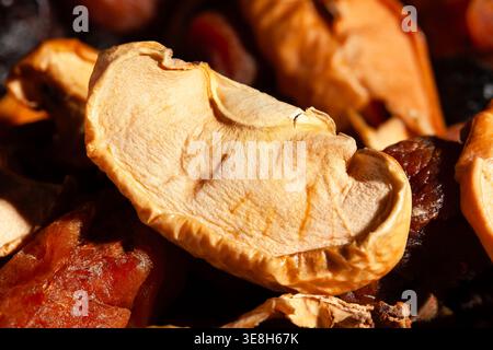 preserved apple fruits mix macro closeup detail Stock Photo