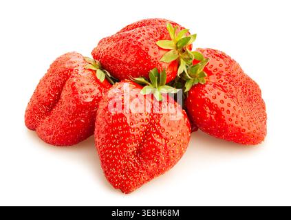 giant strawberry path isolated on white Stock Photo