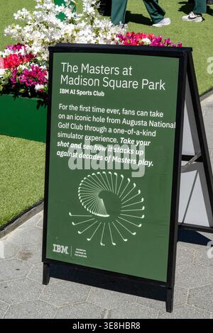 The 2026 Masters viewin, Madison Square Park, an immersive free 4 day event , April 9-12 hosted by IBM newsroom, New York City, USA Stock Photo