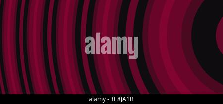 Rich burgundy to deep black abstract geometric backdrop featuring smooth concentric curves with gradient color transitions. This pattern offers visual Stock Photo