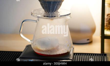 Pour Over Coffee Brewing Process Stock Photo