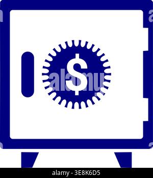 Minimalist safe vault icon, financial security symbol for banking, savings, money protection, wealth storage, secure deposit Stock Vector