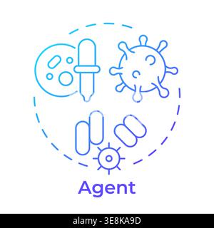 Agent blue gradient concept icon Stock Vector
