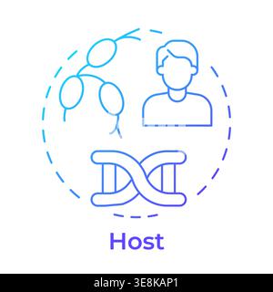 Host blue gradient concept icon Stock Vector