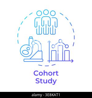 Cohort study blue gradient concept icon Stock Vector