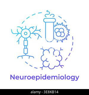 Neuroepidemiology blue gradient concept icon Stock Vector
