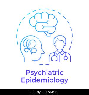 Psychiatric epidemiology blue gradient concept icon Stock Vector