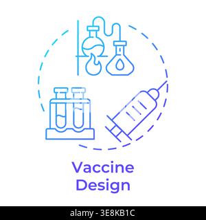 Vaccine design blue gradient concept icon Stock Vector