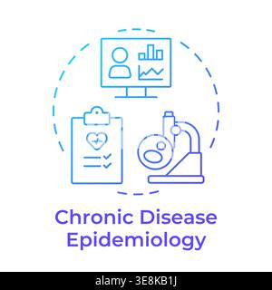 Chronic disease epidemiology blue gradient concept icon Stock Vector