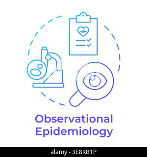 Observational epidemiology blue gradient concept icon Stock Vector