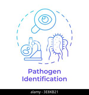 Pathogen identification blue gradient concept icon Stock Vector
