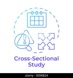 Cross sectional study blue gradient concept icon Stock Vector