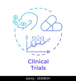 Clinical trials blue gradient concept icon Stock Vector
