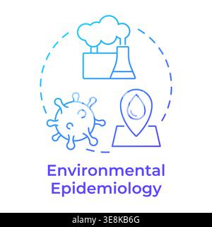 Environmental epidemiology blue gradient concept icon Stock Vector