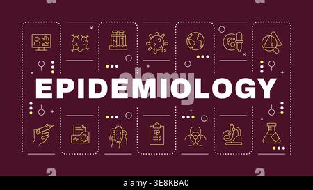 Epidemiology dark red word concept Stock Vector