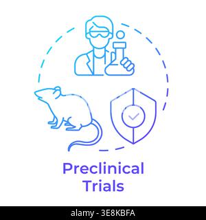 Preclinical trials blue gradient concept icon Stock Vector
