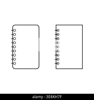 Spiral notebook set. Paper sheet Vector. Writing pad symbol. Document cover emblem. Manual vector only. No autotrace used. EPS 10. Stock Vector