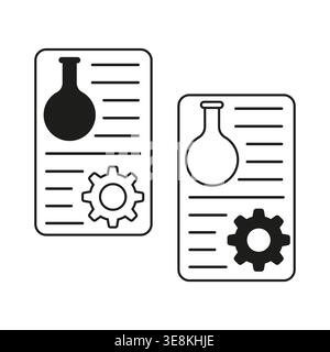 Report card set. Data Vector icons. Science document symbol. Research file element. Manual vector only. No autotrace used. EPS 10. Stock Vector