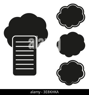 Cloud data set. Storage list Vector. Document archive symbol. Network info icon. Manual vector only. No autotrace used. EPS 10. Stock Vector