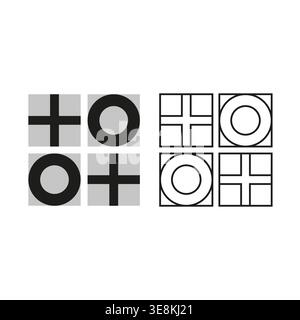 Grid symbol set. Geometric shape icon. Plus circle Vector. Abstract block pattern. Manual vector only. No autotrace used. EPS 10. Stock Vector