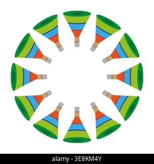 Funnel circle set. Round filter pattern. Business Vector arrangement. White clear background. Manual vector only. No autotrace used. EPS 10. Stock Vector