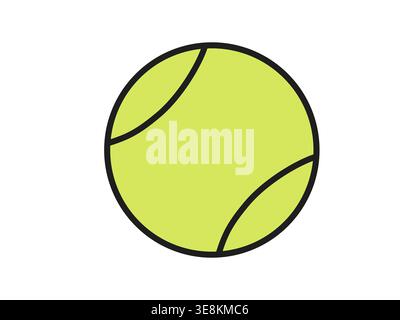 Tennis Ball. Outline icon. Stock Vector