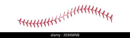 Softball laces set. Baseball ball stripes. Softball Stitches. Vector illustration Stock Vector